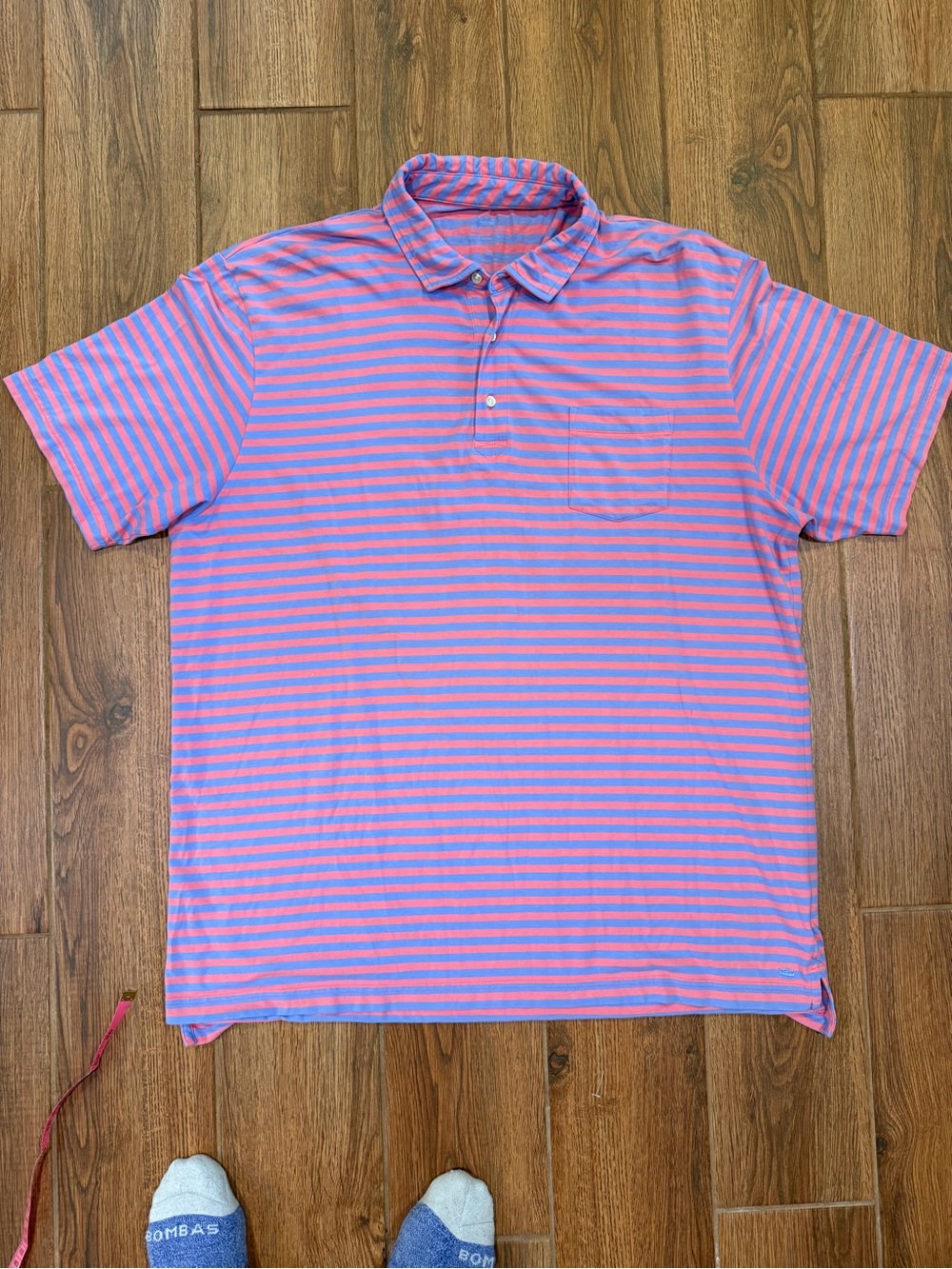 Peter Millar seaside Pink and Blue Striped Polo / men’s xl